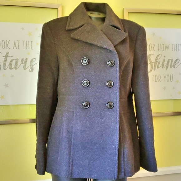 Cashmere/Wool Blend Pea Coat - Picture 1 of 8